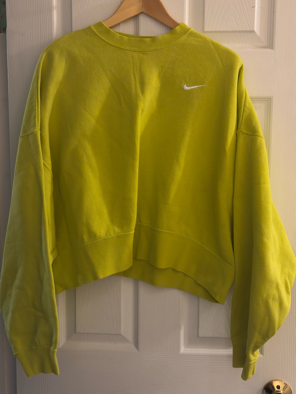 Nike cropped oversized crewneck lime green (see description)
